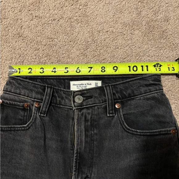 (SOLD) Abercrombie Black/dark grey wash 90s straight ultra high rise curve love - Picture 4 of 7